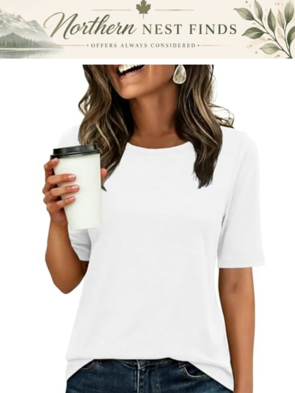 Women's Half Sleeve T-Shirt Crewneck Business Casual Basic Knit Top